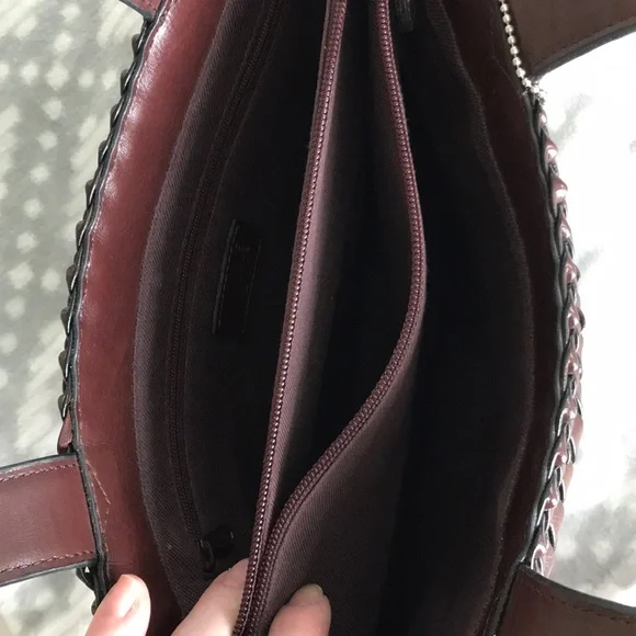 Nine West Dark Brown Woven Vegan Leather Purse - Picture 3 of 7